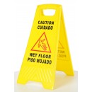  2-Sided Fold-out Floor Safety Sign with Caution Wet Floor Warning Sign, 3 Pack